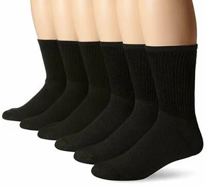 12 Paar Pack Crew Freizeit Sport Baumwollsocken für Herren einfarbig schwarz Größe 10-13 - Bild 1 von 1