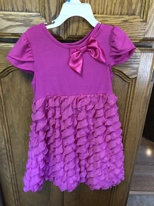 Rare, Too! Pink Size 4 Girls Fuchsia Pink Ruffle Dress - Picture 1 of 4