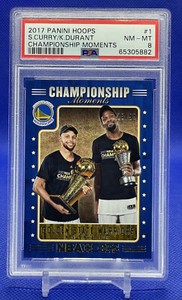Stephen Curry Kevin Durant 2017-18 Hoops Championship Moments /99 PSA 8 Rare MVP