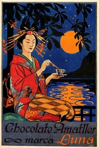 Japanese Japan Woman Coffee Tea Chocolate Amatller Vintage Poster Repro FREE S/H - Picture 1 of 1