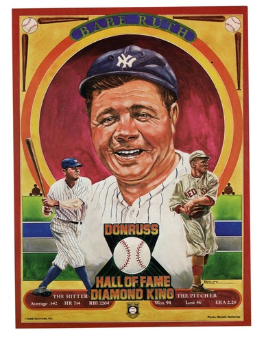 1982 Donruss Diamond King Babe Ruth advertising promo sheet | eBay