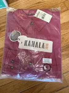 BRAND NEW KAHALA KONA WIND LONG SLEEVE 100% Cotton Shirt. RED SZ S Retail $88 - Picture 1 of 4