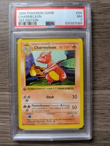 1st Edition Shadowless Charmeleon 24/102 Base Set Pokemon Card PSA 7 - Picture 1 of 2
