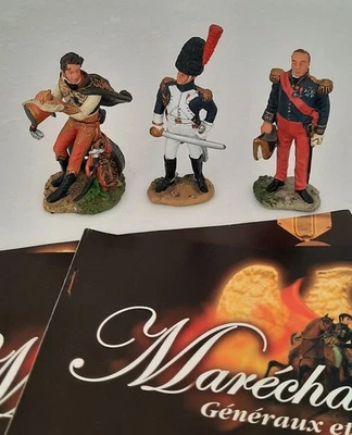 Lot De 3 Soldats En Plomb  HACHETTE Maréchaux D'empire N°55,54,53 - Photo 1/2