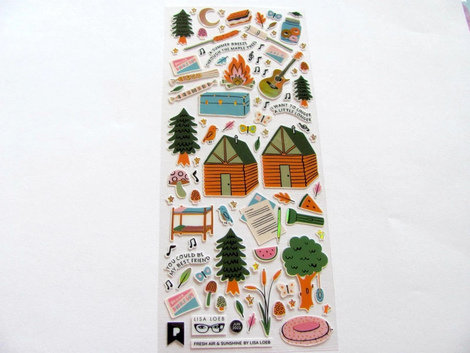Pipsticks Camping Lisa Loeb Cabin Song Collector Sticker Sheet Discontinued - Image 1 of 1
