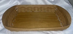 Large Longaberger Handwoven Oblong Rectangle Basket With Handles Signed 2003 - Picture 1 of 6