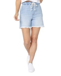 Neu Celebrity Pink Damen ultrahoher Bund ausgefranster Saum blau Denim Shorts XXXL - Bild 1 von 13