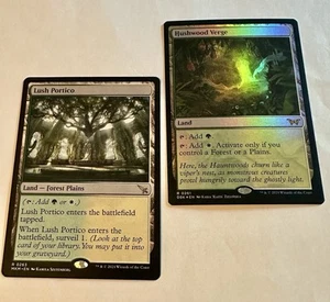 Lush Portico AND Hushwood Verge (Foil) MTG lands - Picture 1 of 2