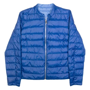 MASSIMO DUTTI Reversible Womens Puffer Jacket Blue M - Picture 1 of 8