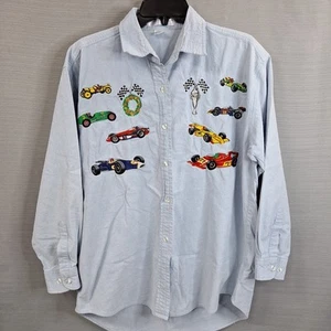 Vintage Casey Coleman Button Shirt Damen Gr. L/XL Racing Rennwagen bestickt 90er - Bild 1 von 11