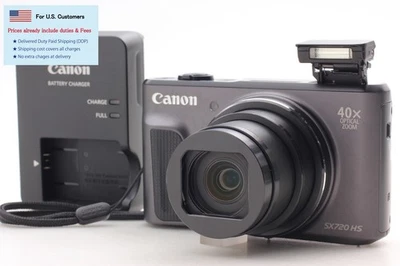 Duty-Free US【MINT / English OK】Canon PowerShot SX720 HS Black 20.3MP From JAPAN - Image 1 of 4