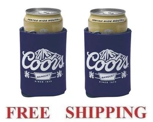 COORS ORIGINAL BANQUETE 2 PORTADORES DE LATAS DE CERVEZA REFRIGERADOR COOZIE COOLIE KOOZIE HUGGIE NUEVO - Imagen 1 de 1