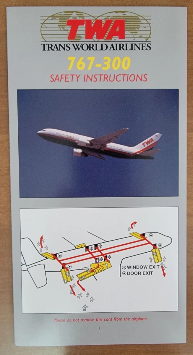 Safety Card TWA Airlines Collectibles for sale | eBay