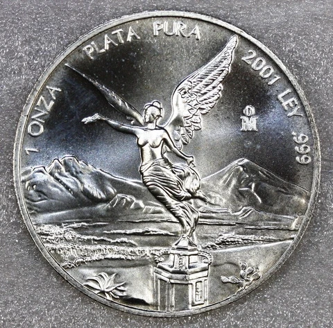 MEXICO  2001 LIBERTAD - PLATA PURA .999 FINE SILVER 1 ONZA ROUND   ~ LOW MINTAGE Cover