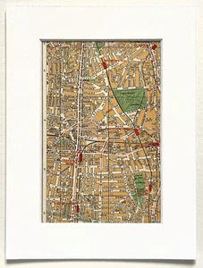 Antique 1930 London Map - Mounted - HACKNEY, DALSTON 30 - Picture 1 of 1