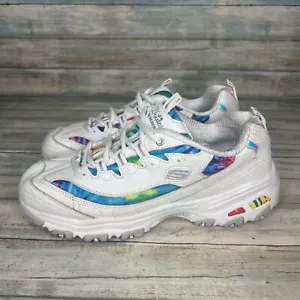 Sketchers D'Lites Womens 10 Summer Fiesta White Memory Foam Athletic y2k 90s - Picture 1 of 9