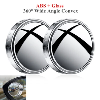 1 Pair Car Truck Blind Spot Mirrors HD 360° Wide Angle Convex Rear Side View - Image 1 of 4