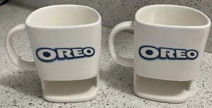 Pair Oreo Cookie Mugs With Cookie Holder Collectible Excellent Condition - Picture 1 of 5