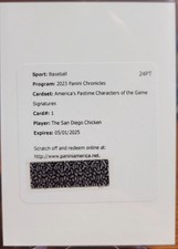 2023 PANINI AMERICA'S PASTIME CHARACTERS OF THE GAME THE SAN DIEGO CHICKEN AUTO