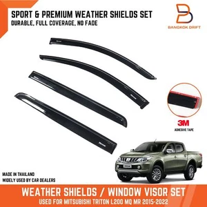 WEATHER SHIELD WINDOW VISOR RAIN GUARD FOR MITSUBISHI TRITON MQ MR 15-23 4 DOORS - Picture 1 of 9