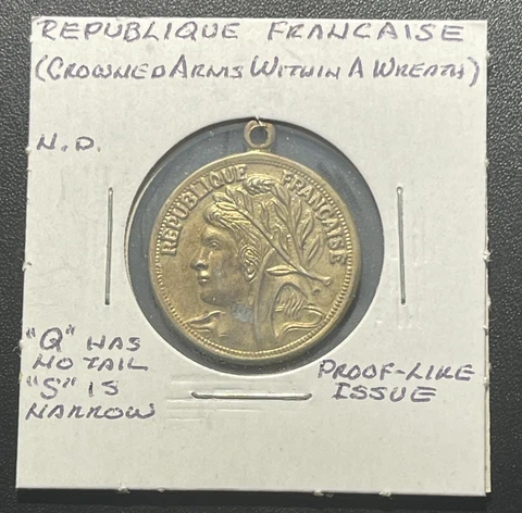 France 1830s Brass Medal Jewelry Item Cover
