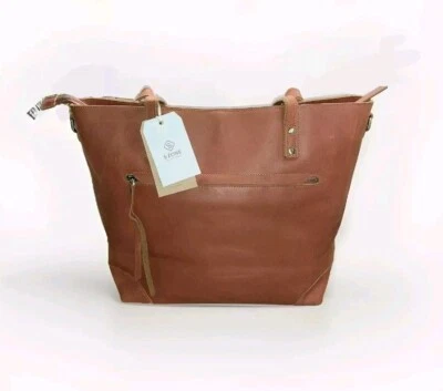 NWT Genuine Leather S Zone Tote Purse, Bag with Zipper Closure Burnt Sienna new - Image 1 of 4