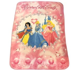 DISNEY PRINCESS PLUSH FLEECE TWIN SZ BEDSPREAD BLANKET THROW Cinderella Vintage - Picture 1 of 9