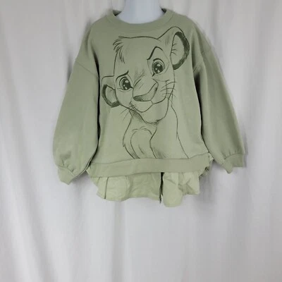 Zara Long Sleeve Lions King Sweater Green Girls Size 6 - Image 1 of 4