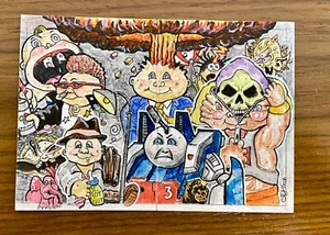 Rare 1/1 GPK Adam Bomb He Man Skeletor Pano Sketch! 2018 Garbage Pail Kids! - Picture 1 of 2
