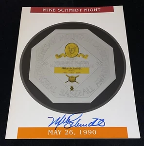 Mike Schmidt Night Signed Program JSA COA Philadelphia Phillies Baseball HOF - Picture 1 of 2