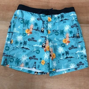 Corona Board Swim Shorts Men XL Blue Tropical Pockets Tie Waist Beach Vacation - Picture 1 of 11