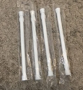 4 Pcs Tension Curtain Rods Cupboard Bars Extendable 10” - 16.5 “White Spring NIP - Picture 1 of 5