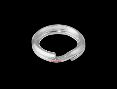 Anillo de salto dividido redondo de oro blanco macizo de 5 mm OD 3,75 mm ID 18ga 14 k 4,9 mm de rodio Foto 1 de 4