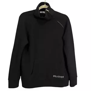 Sudadera pulóver Peloton acanalada con cremallera lateral para mujer talla S negra bolsillo deletreado - Imagen 1 de 11