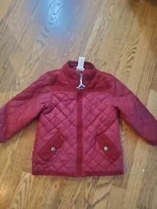 Gymboree Red Quilted Barn Coat 2T-3t Baby Toddler Boy Jacket Buttons Dinosaur - Picture 1 of 4