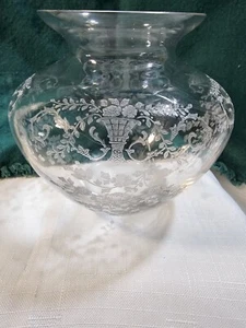 Cambridge Glass Company Globe Vase Portia Etch #1309, 4 1/2 in, EUC, Pre-Owned - Picture 1 of 5