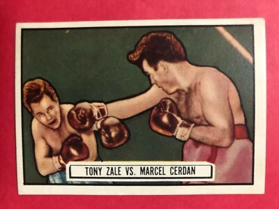 1951 TOPPS RINGSIDE #44 TONY ZALE vs MARCEL CERDAN  EX-MT                     b - Image 1 of 2
