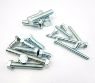 NUTS N BOLTS® 1/4,5/16,3/8,1/2" UNC Fully Threaded Hexagon Set Screws/Bolts, Zinc Plated BZP