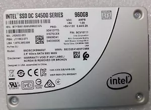 Intel SSD S4500 DC Series 960GB 2.5 inch SATA3 Solid State Drive SSDSC2KB960G7 - Picture 1 of 3