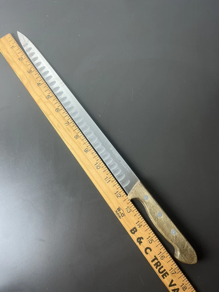 Vintage Friodur Twinworks 327-12 Inch Slicing Knife Scalloped Soligen Germany - Image 1 of 3