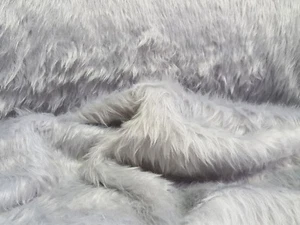 Webpelz Langhaar kuscheliges Kunstfell Stoff Fell Hellgrau Deko Bekleidung Decke - Bild 1 von 6