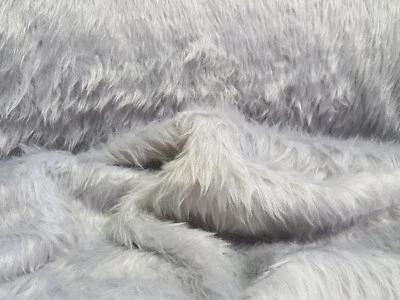 Webpelz Langhaar kuscheliges Kunstfell Stoff Fell Hellgrau Deko Bekleidung Decke - Bild 1 von 4