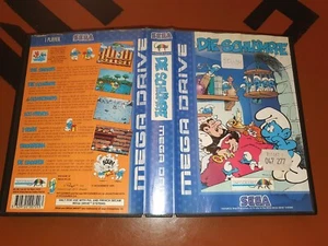 ## SEGA Mega Drive - Die Schlümpfe (1) / MD Spiel - Cover mit Wasserschaden ## - Picture 1 of 2