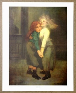 George Luks The Spielers Rare Vintage Original 1960 Limited Edition Lithograph - Picture 1 of 1