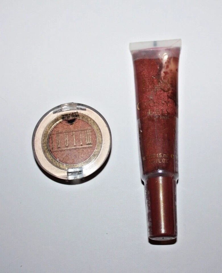 Sombra de ojos en polvo Milani #01 Desert Sun + brillo de labios brillante Milani Bermuda bronce Foto 1 de 2