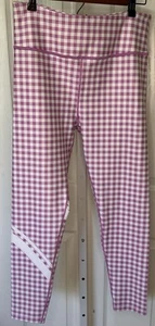 Peloton XL Leggings High Rise Gingham Rosa Weiß Neu mit Etikett - Bild 1 von 5