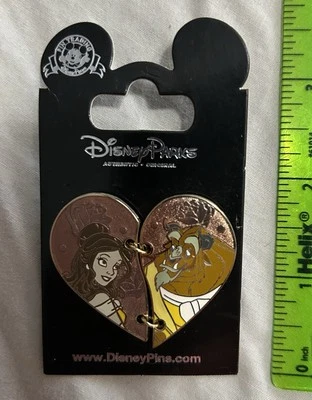 Prendedor de intercambio de Walt Disney Park 2012 La Bella y la Bestia Bella Corazón en tarjeta Foto 1 de 2