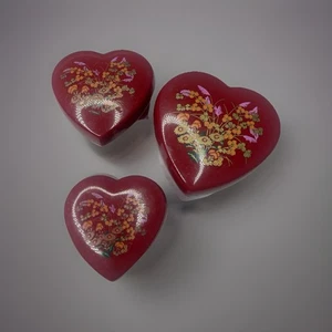 Vintage Satz Herzkästen in rot - Bild 1 von 6
