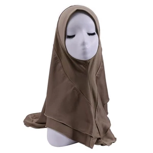 Muslim Women Instant Scarf Hijab Head Wrap Pull On Ready Full Cover Turban Shawl - Picture 1 of 14