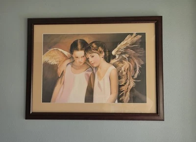 Nancy N.A. Impresión de ángel Noel 33"×25" "Siempre" estampada sellada y mate en marco Foto 1 de 4